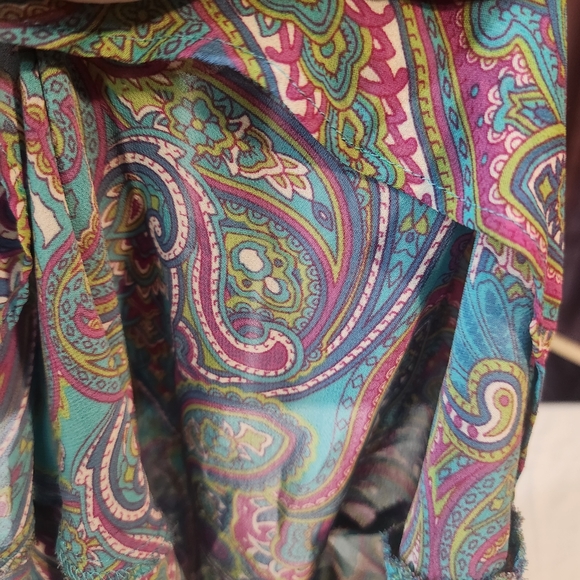 Pink Label Victoria's Secret Teal Paisley Chemise Slip Lingerie Dress Sm - Picture 15 of 15